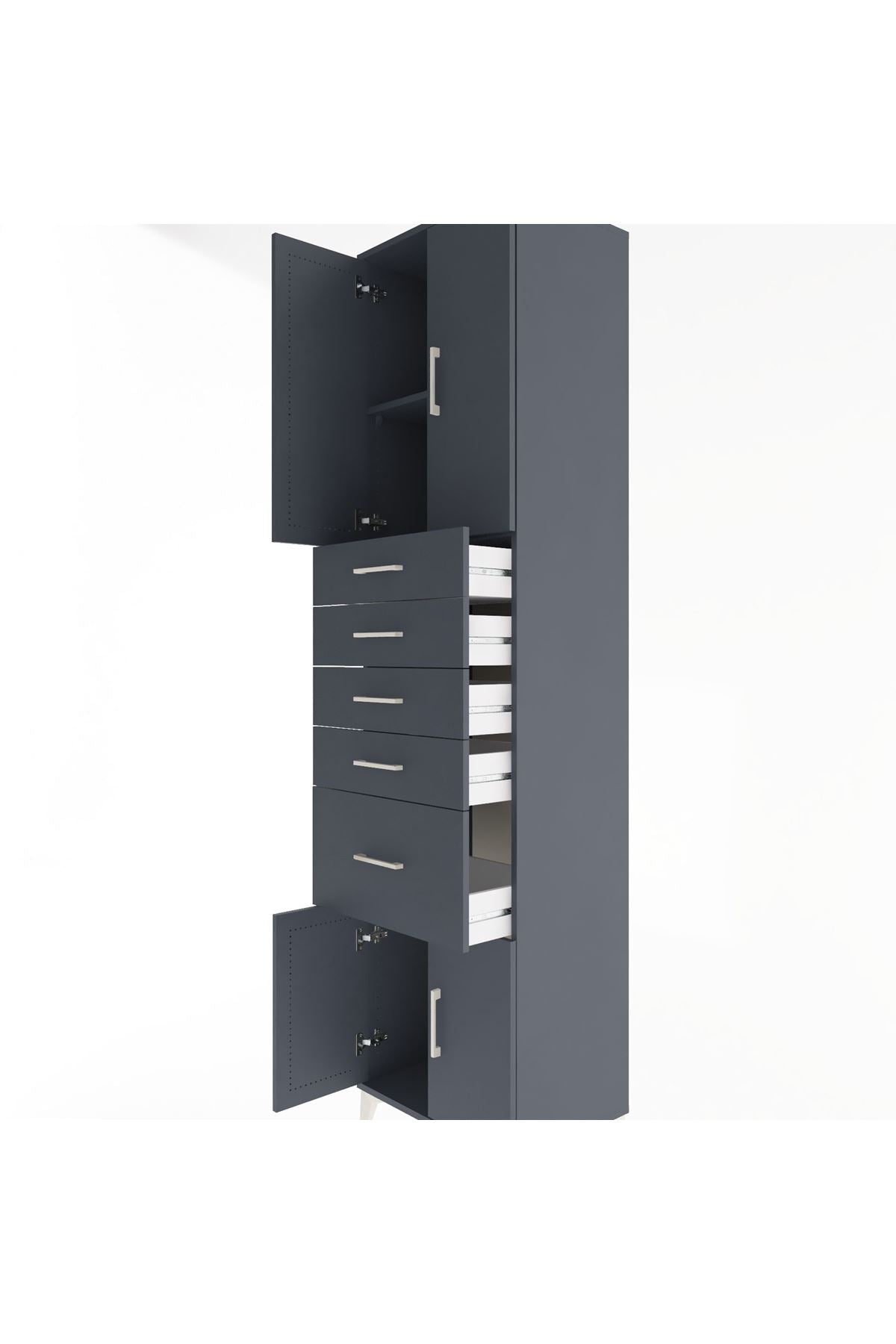 Hyperion Dolap 2 Raflı 5 Çekmeceli 4 Kapaklı 60x44x243 - S65M031V5B