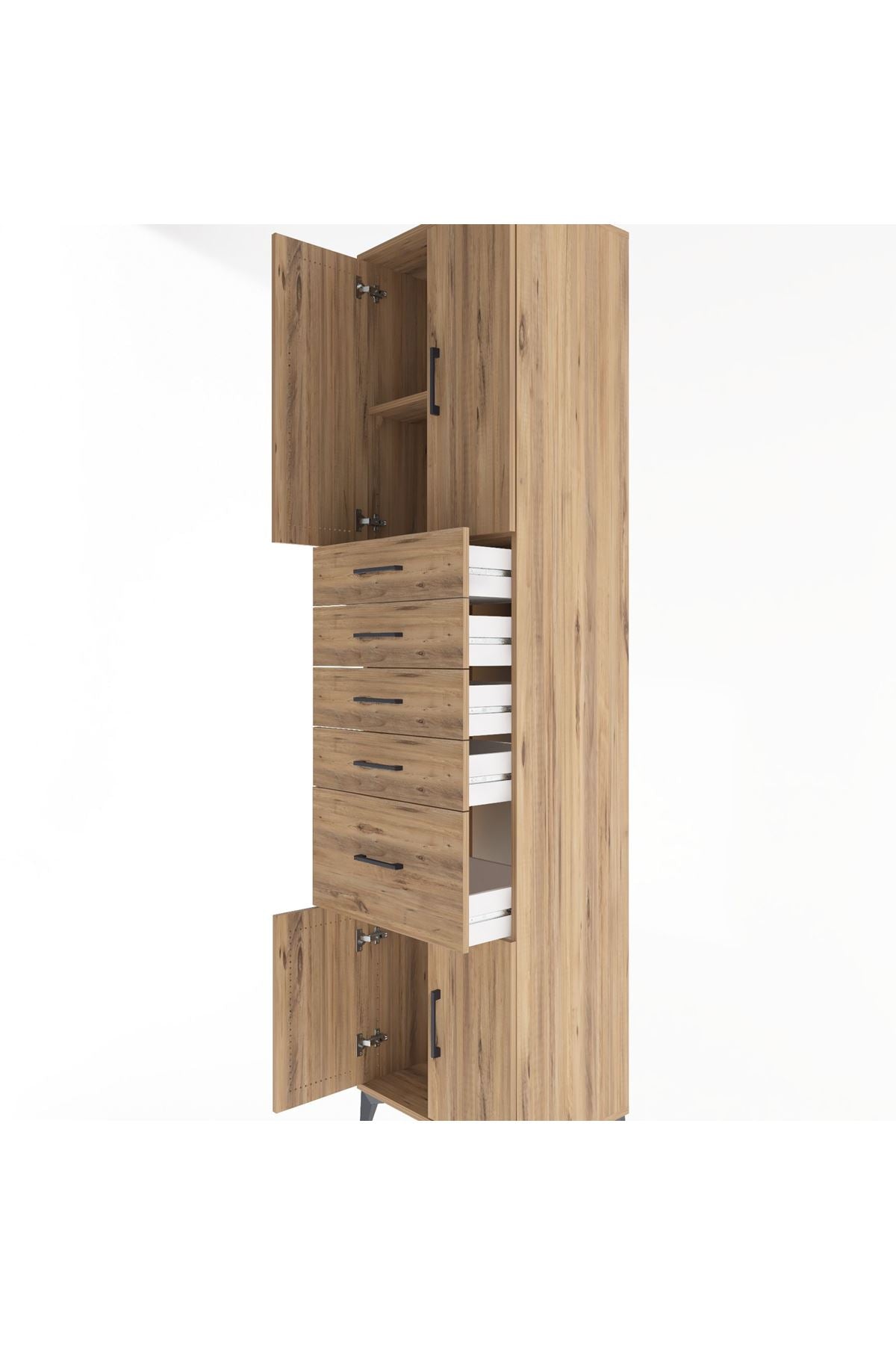 Hyperion Dolap 2 Raflı 5 Çekmeceli 4 Kapaklı 60x44x243 - S65M031V9B