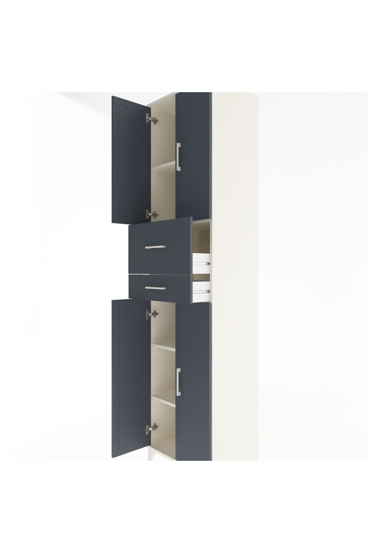 Hyperion Dolap 4 Raflı 2 Çekmeceli 4 Kapaklı 60x44x243 - S65M032V2B