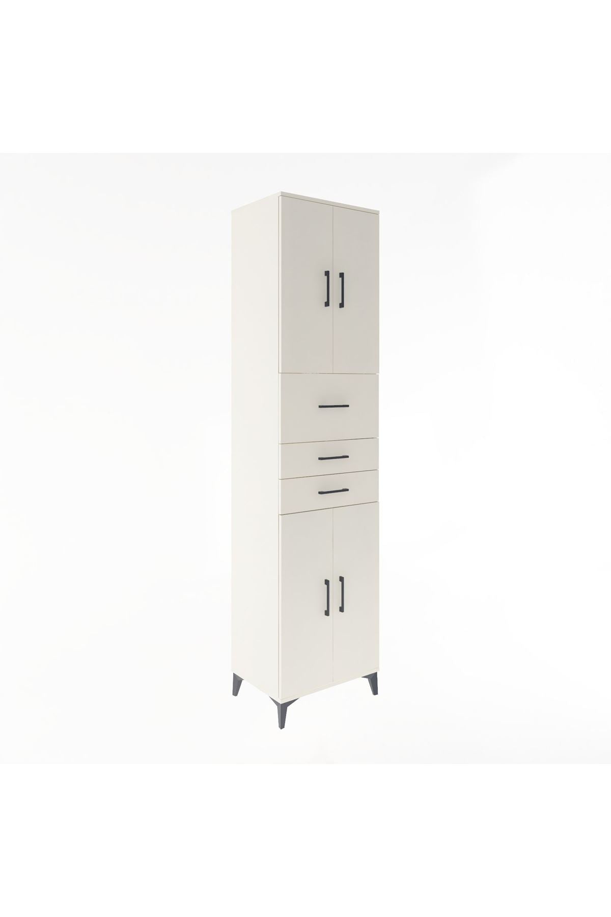 Hyperion Dolap 3 Raflı 3 Çekmeceli 4 Kapaklı 60x44x243 - S65M033V1B