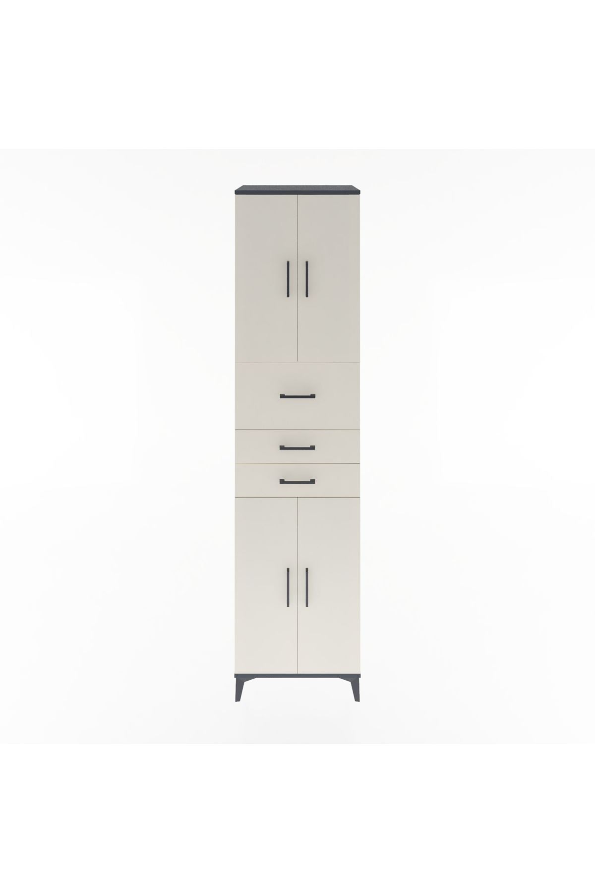 Hyperion Dolap 3 Raflı 3 Çekmeceli 4 Kapaklı 60x44x243 - S65M033V4B