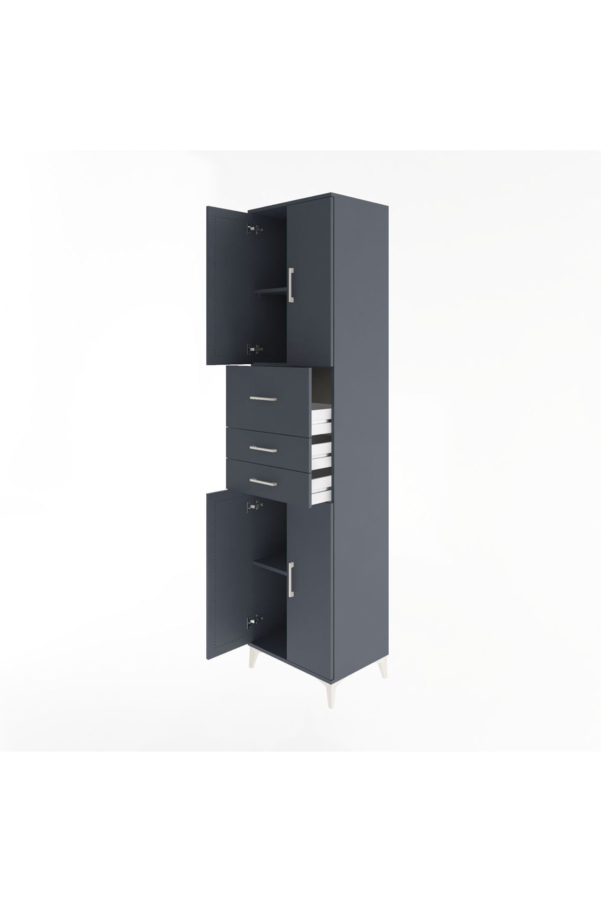 Hyperion Dolap 3 Raflı 3 Çekmeceli 4 Kapaklı 60x44x243 - S65M033V5B