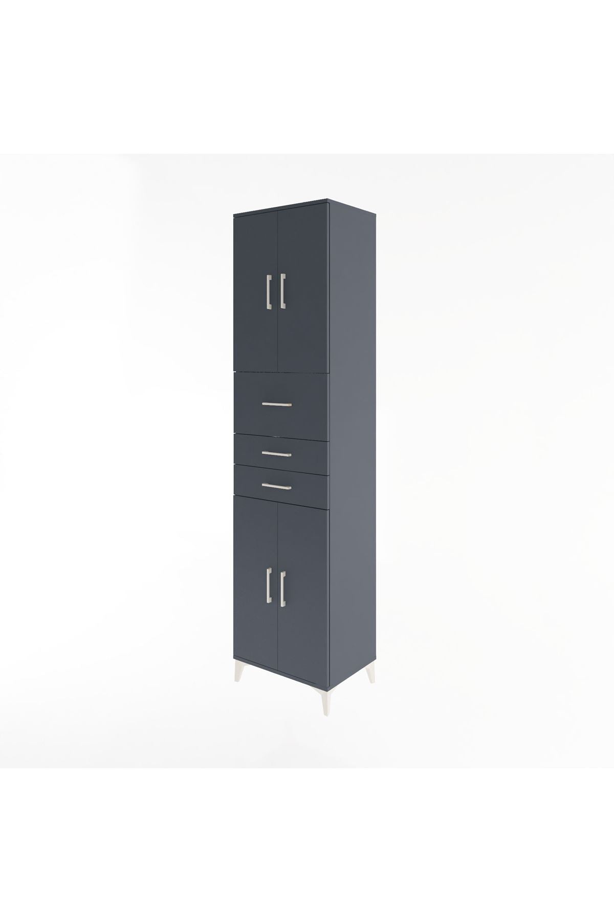 Hyperion Dolap 3 Raflı 3 Çekmeceli 4 Kapaklı 60x44x243 - S65M033V5B