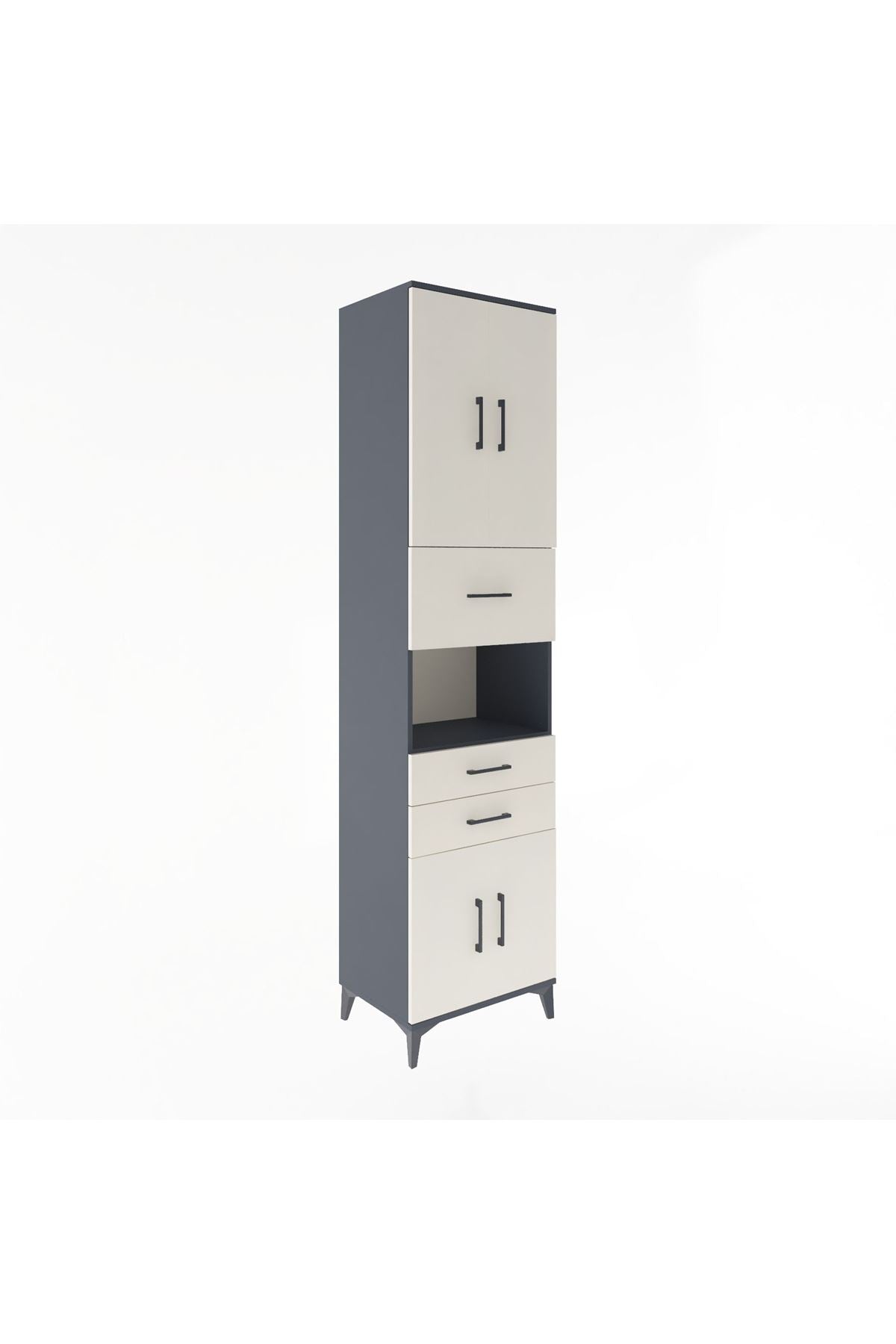 Hyperion Dolap 3 Raflı 3 Çekmeceli 4 Kapaklı 60x44x243 - S65M034V4B