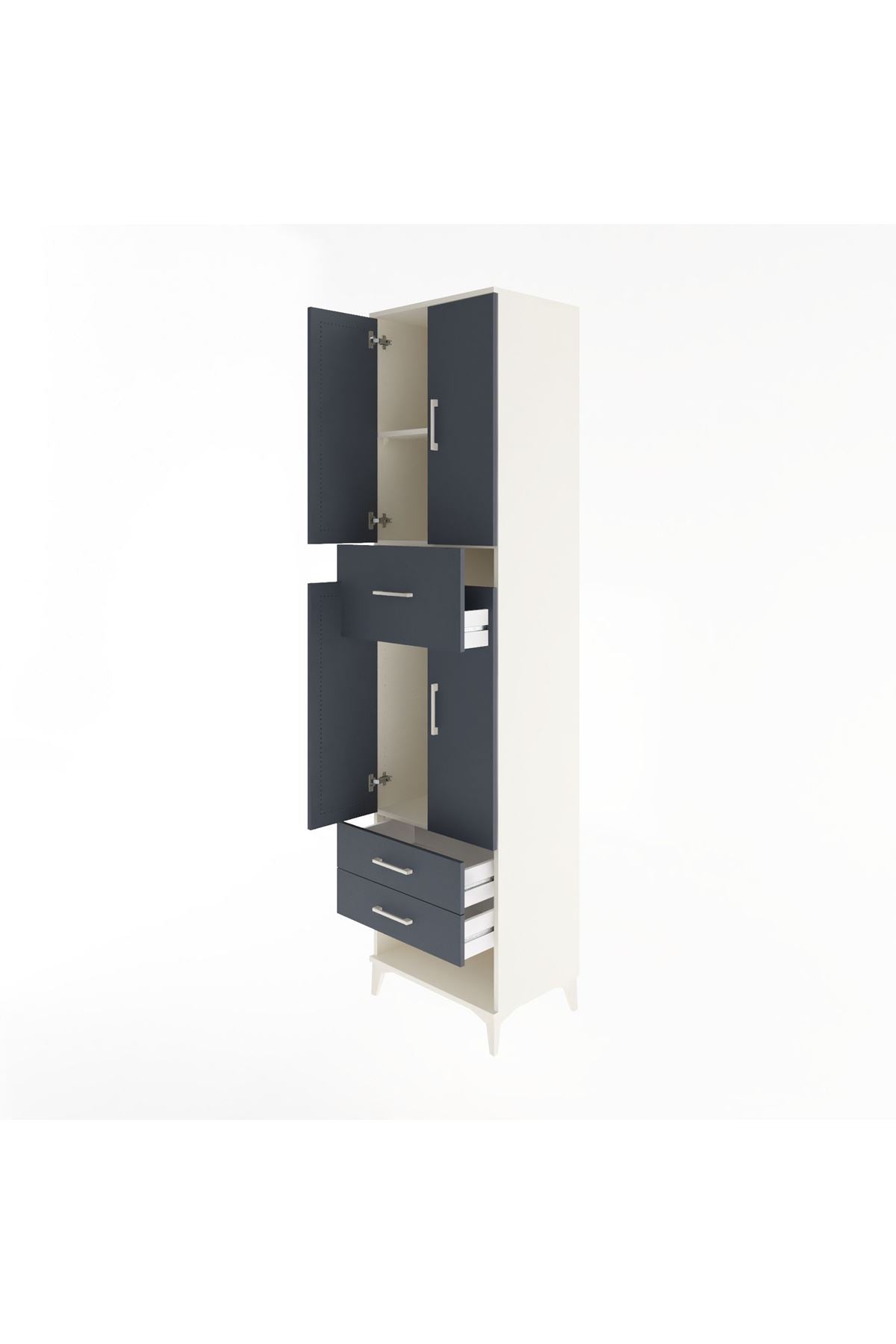 Hyperion Dolap 3 Raflı 3 Çekmeceli 4 Kapaklı 60x44x243 - S65M035V2B