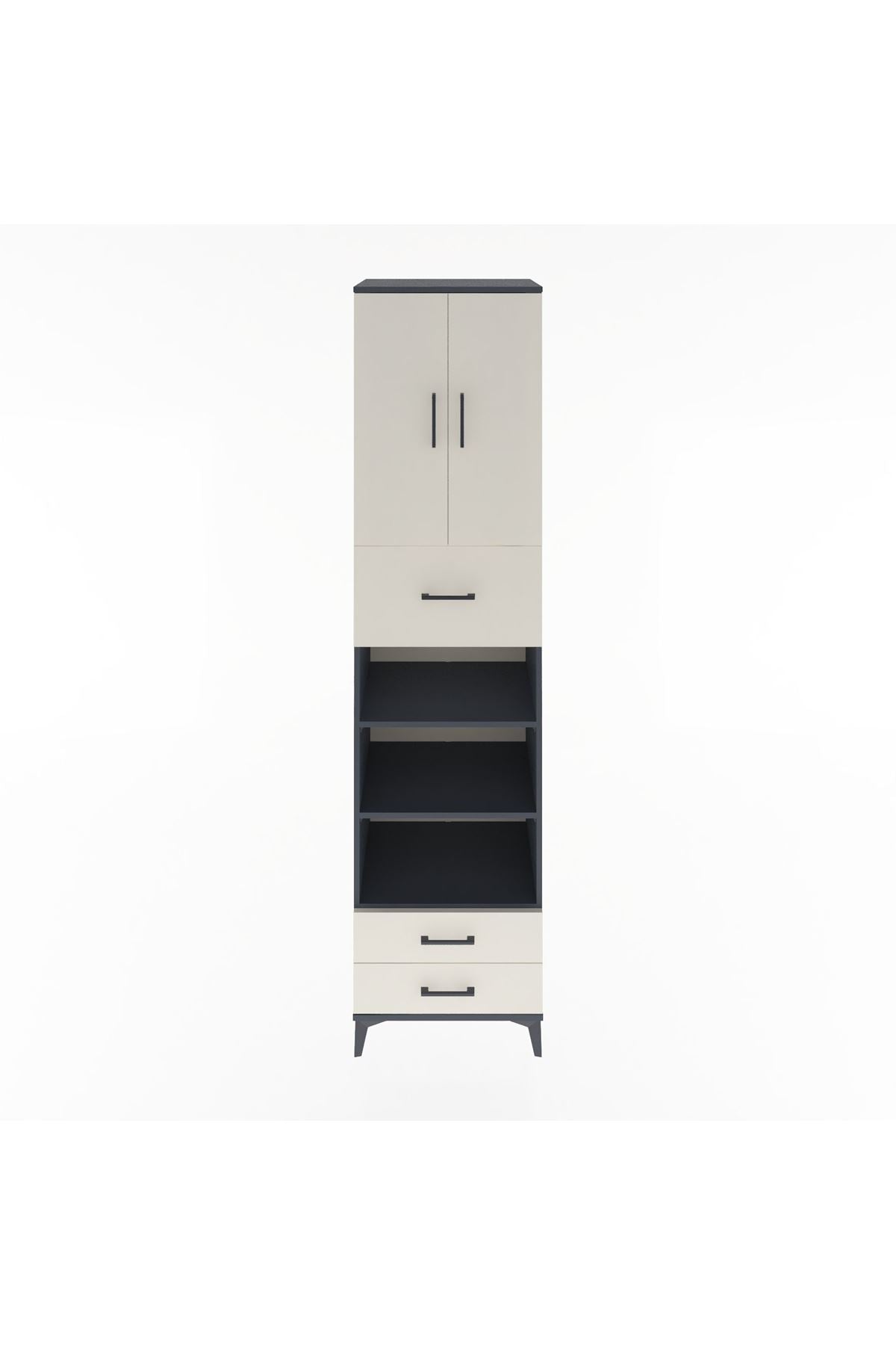 Hyperion Dolap 5 Raflı 3 Çekmeceli 2 Kapaklı 60x44x243 - S65M036V4B