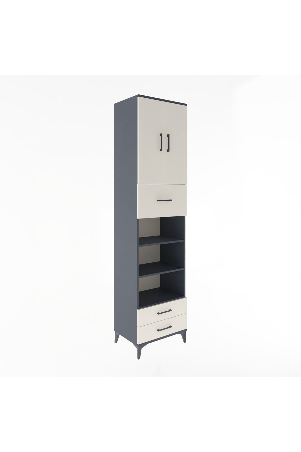 Hyperion Dolap 5 Raflı 3 Çekmeceli 2 Kapaklı 60x44x243 - S65M036V4B