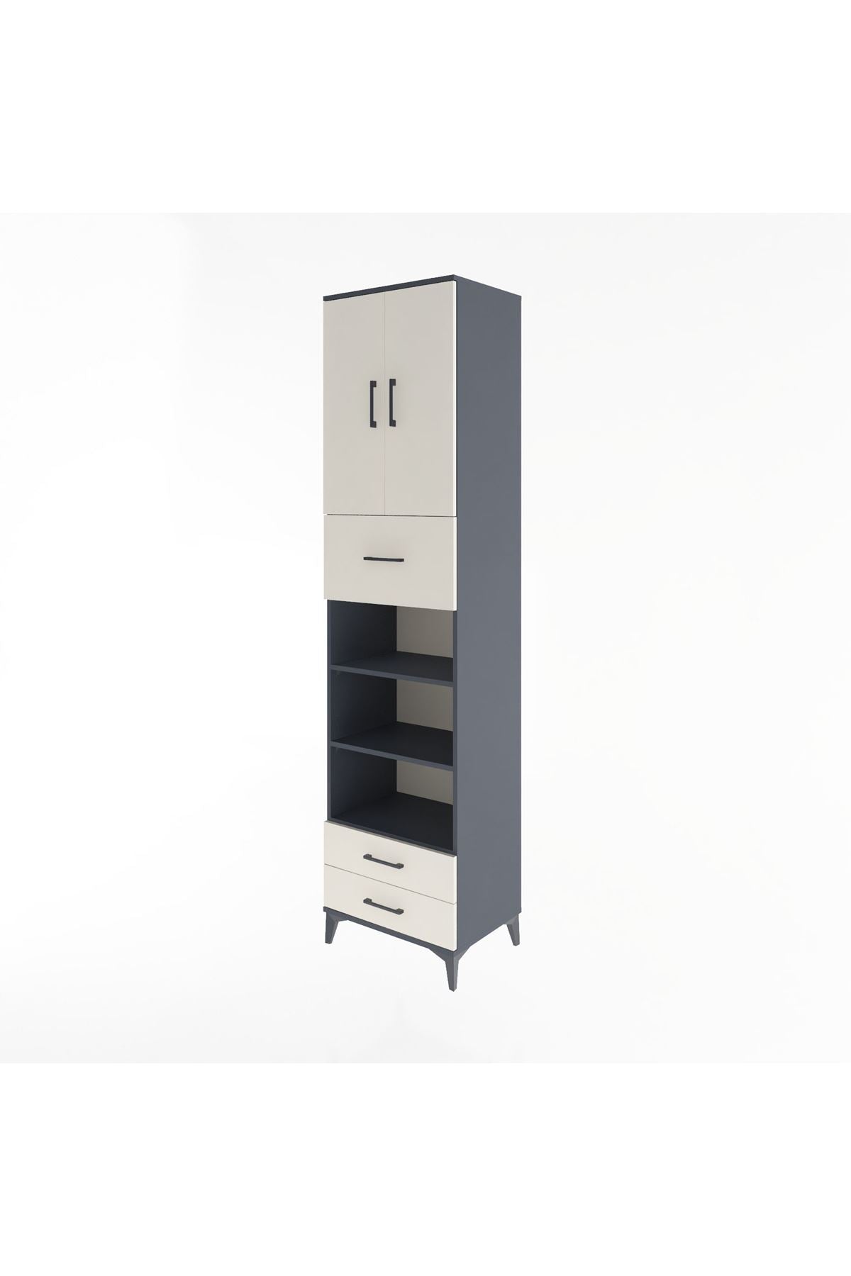 Hyperion Dolap 5 Raflı 3 Çekmeceli 2 Kapaklı 60x44x243 - S65M036V4B