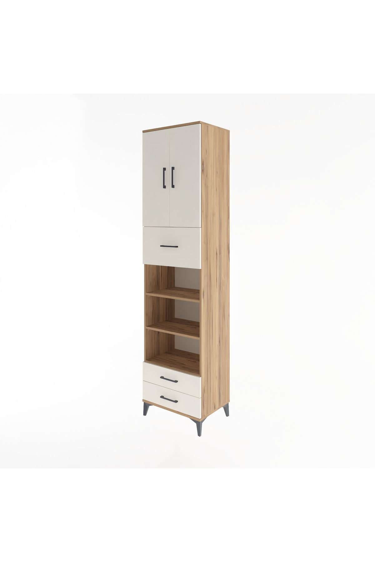 Hyperion Dolap 5 Raflı 3 Çekmeceli 2 Kapaklı 60x44x243 - S65M036V7B
