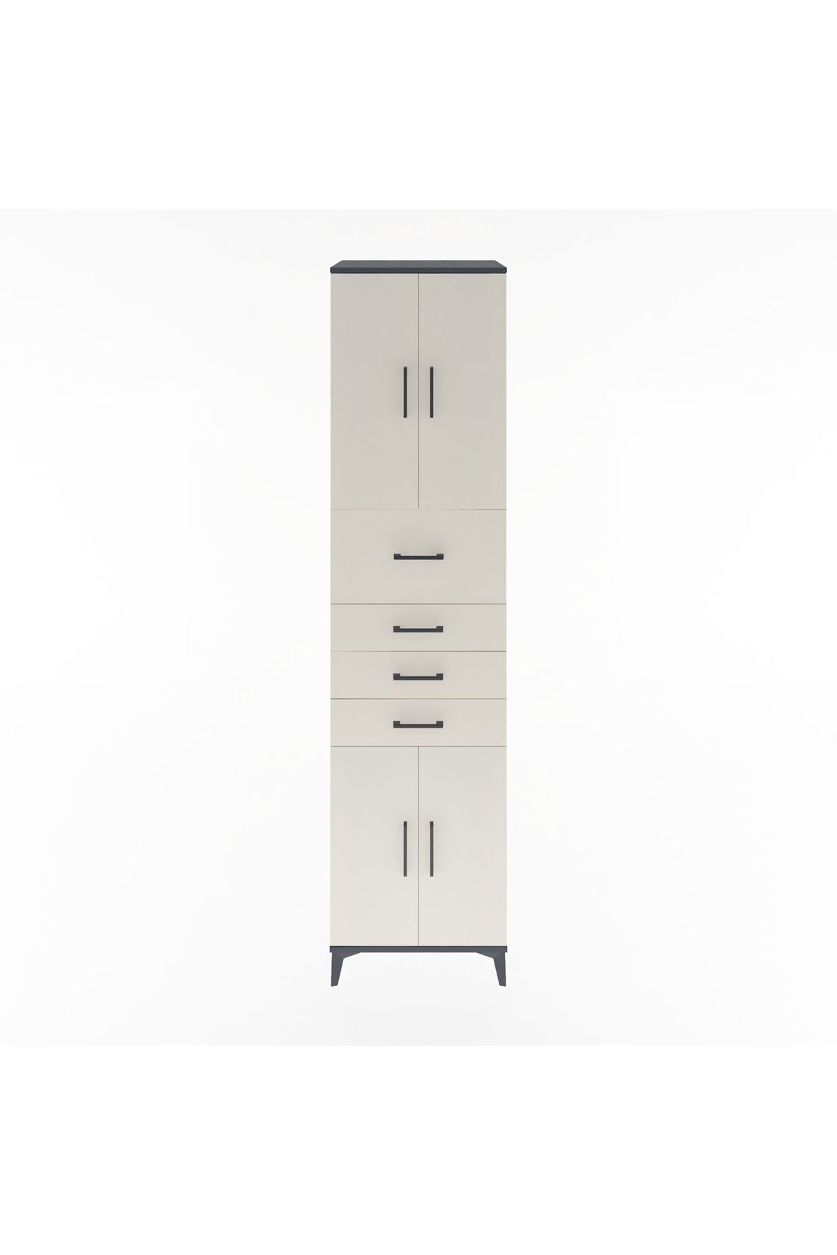 Hyperion Dolap 3 Raflı 4 Çekmeceli 4 Kapaklı 60x44x243 - S65M037V4B