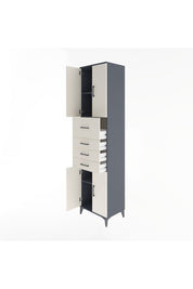 Hyperion Dolap 3 Raflı 4 Çekmeceli 4 Kapaklı 60x44x243 - S65M037V4B