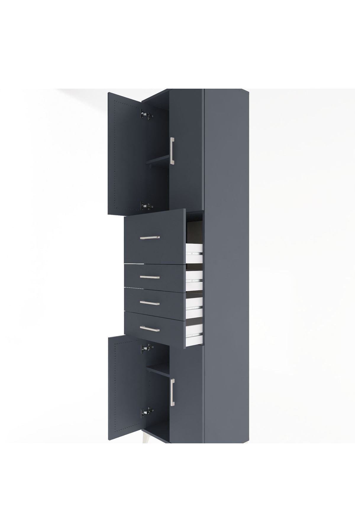 Hyperion Dolap 3 Raflı 4 Çekmeceli 4 Kapaklı 60x44x243 - S65M037V5B