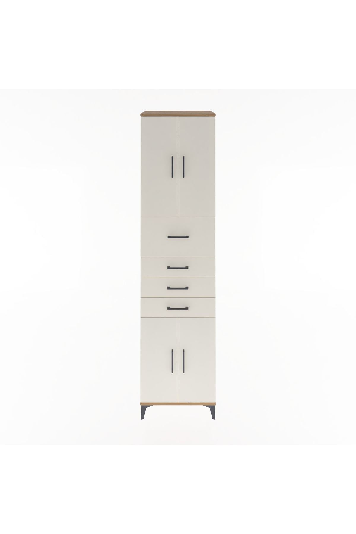 Hyperion Dolap 3 Raflı 4 Çekmeceli 4 Kapaklı 60x44x243 - S65M037V7B