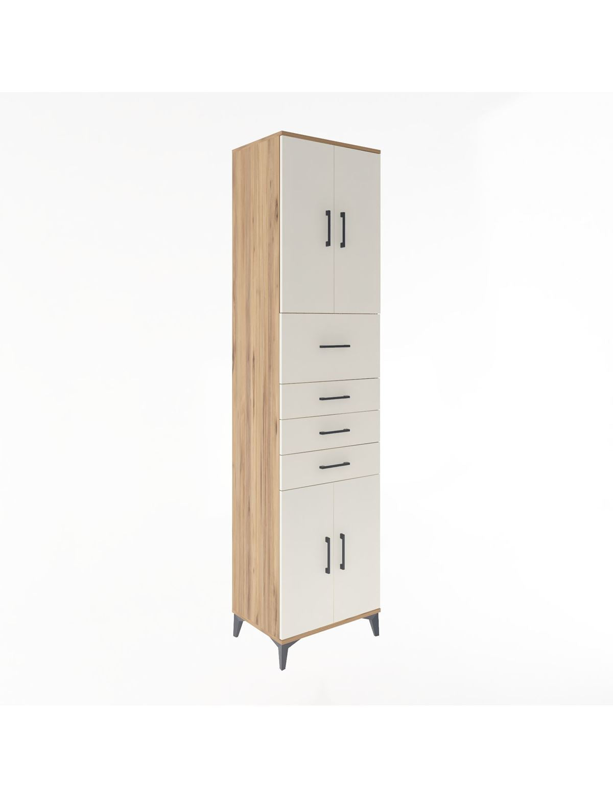 Hyperion Dolap 3 Raflı 4 Çekmeceli 4 Kapaklı 60x44x243 - S65M037V7B