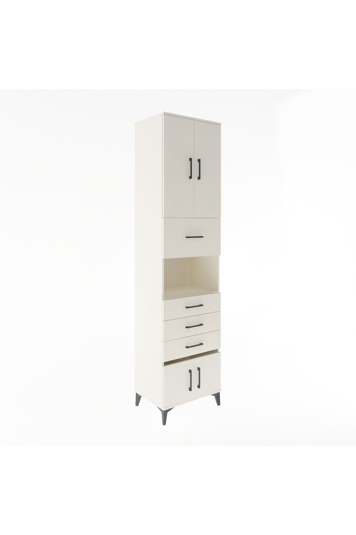 Hyperion Dolap 3 Raflı 4 Çekmeceli 4 Kapaklı 60x44x243 - S65M038V1B