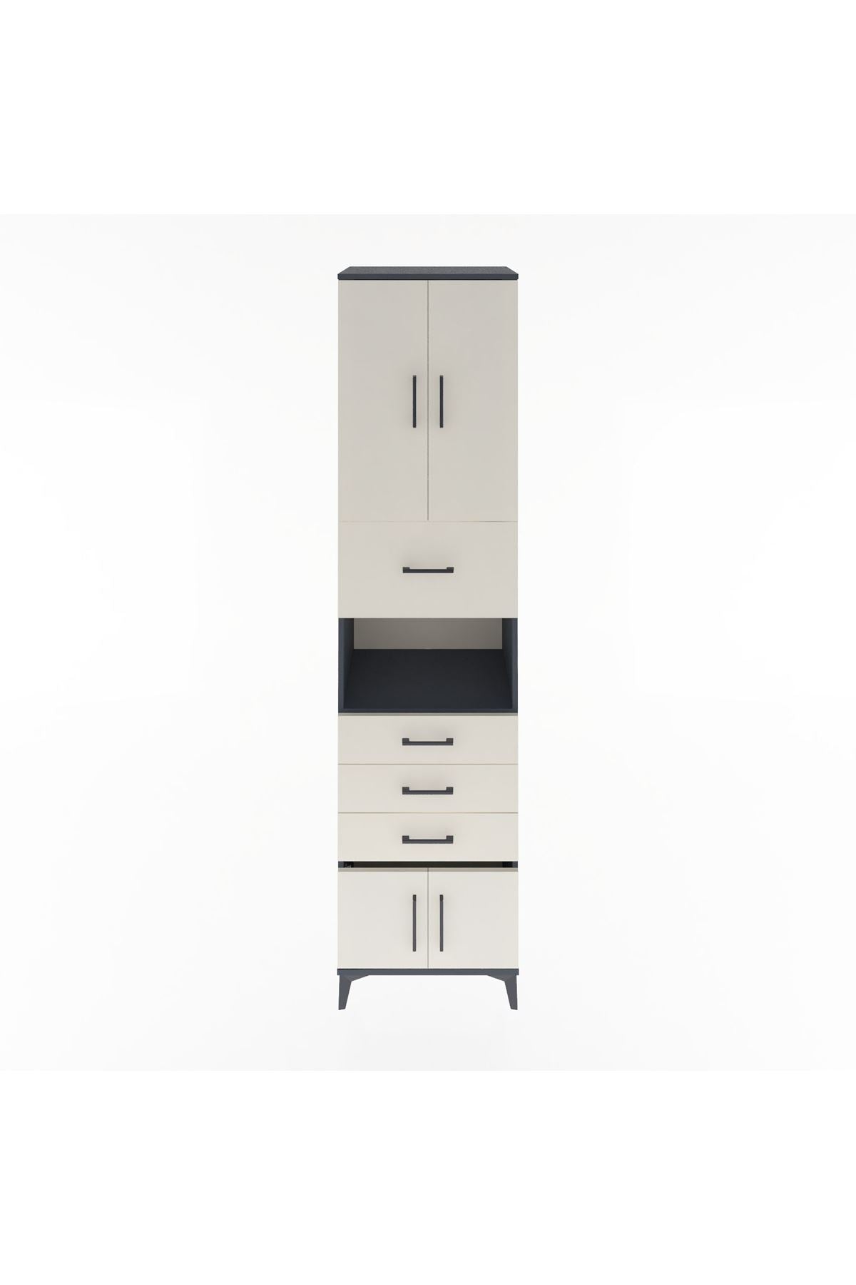 Hyperion Dolap 3 Raflı 4 Çekmeceli 4 Kapaklı 60x44x243 - S65M038V4B