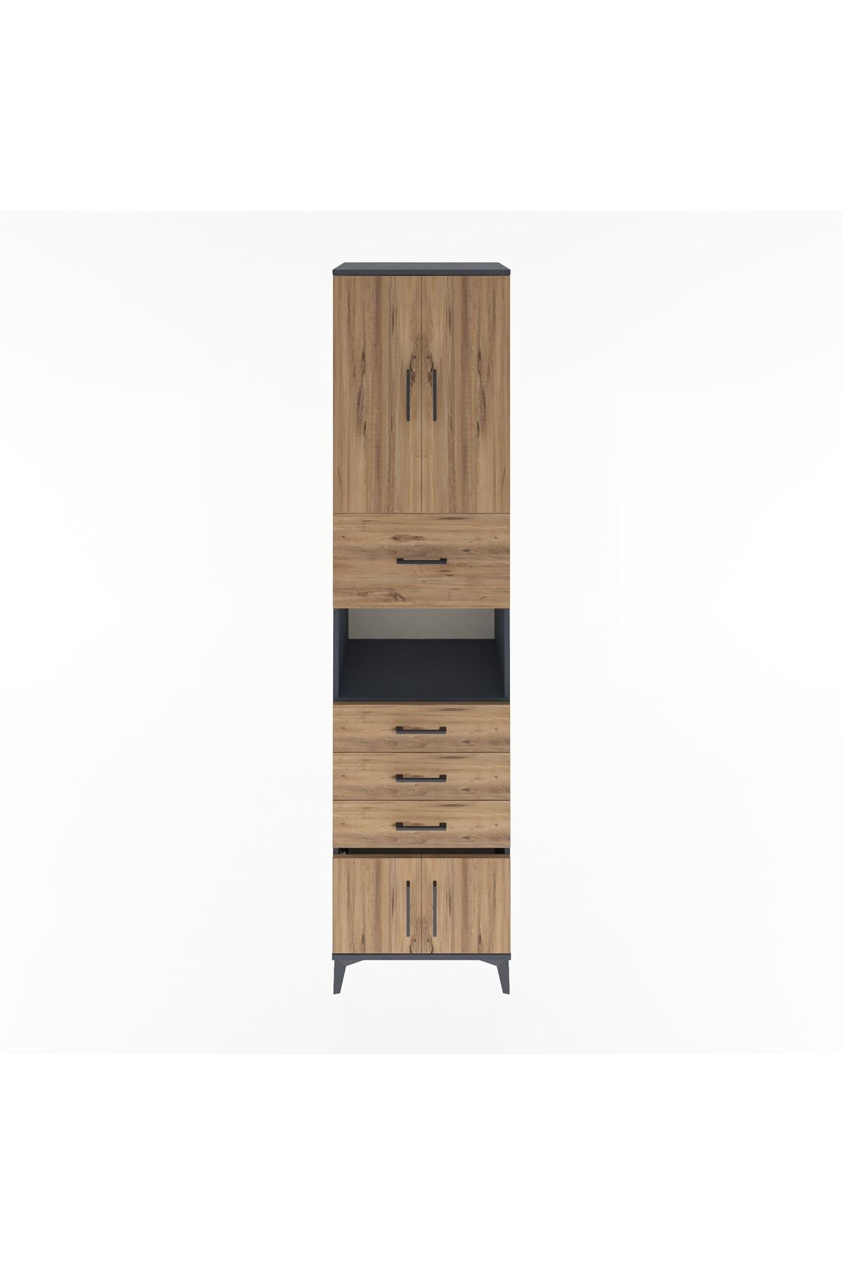 Hyperion Dolap 3 Raflı 4 Çekmeceli 4 Kapaklı 60x44x243 - S65M038V6B