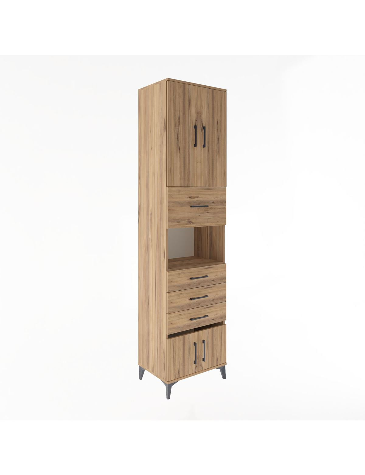 Hyperion Dolap 3 Raflı 4 Çekmeceli 4 Kapaklı 60x44x243 - S65M038V9B