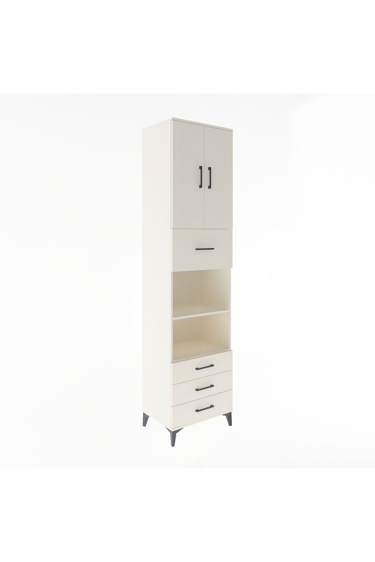 Hyperion Dolap 4 Raflı 4 Çekmeceli 2 Kapaklı 60x44x243 - S65M039V1B