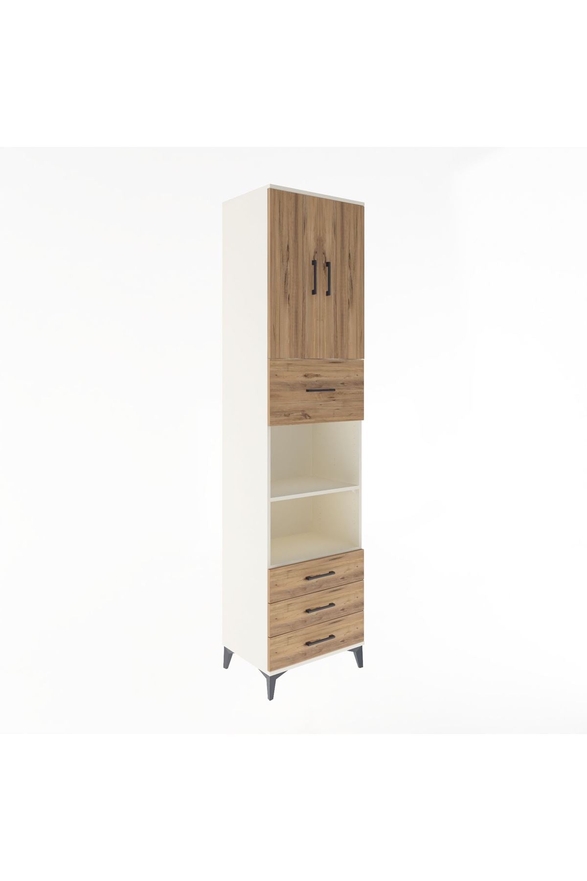 Hyperion Dolap 4 Raflı 4 Çekmeceli 2 Kapaklı 60x44x243 - S65M039V3B