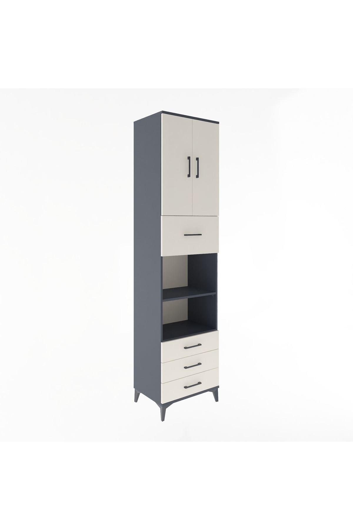 Hyperion Dolap 4 Raflı 4 Çekmeceli 2 Kapaklı 60x44x243 - S65M039V4B