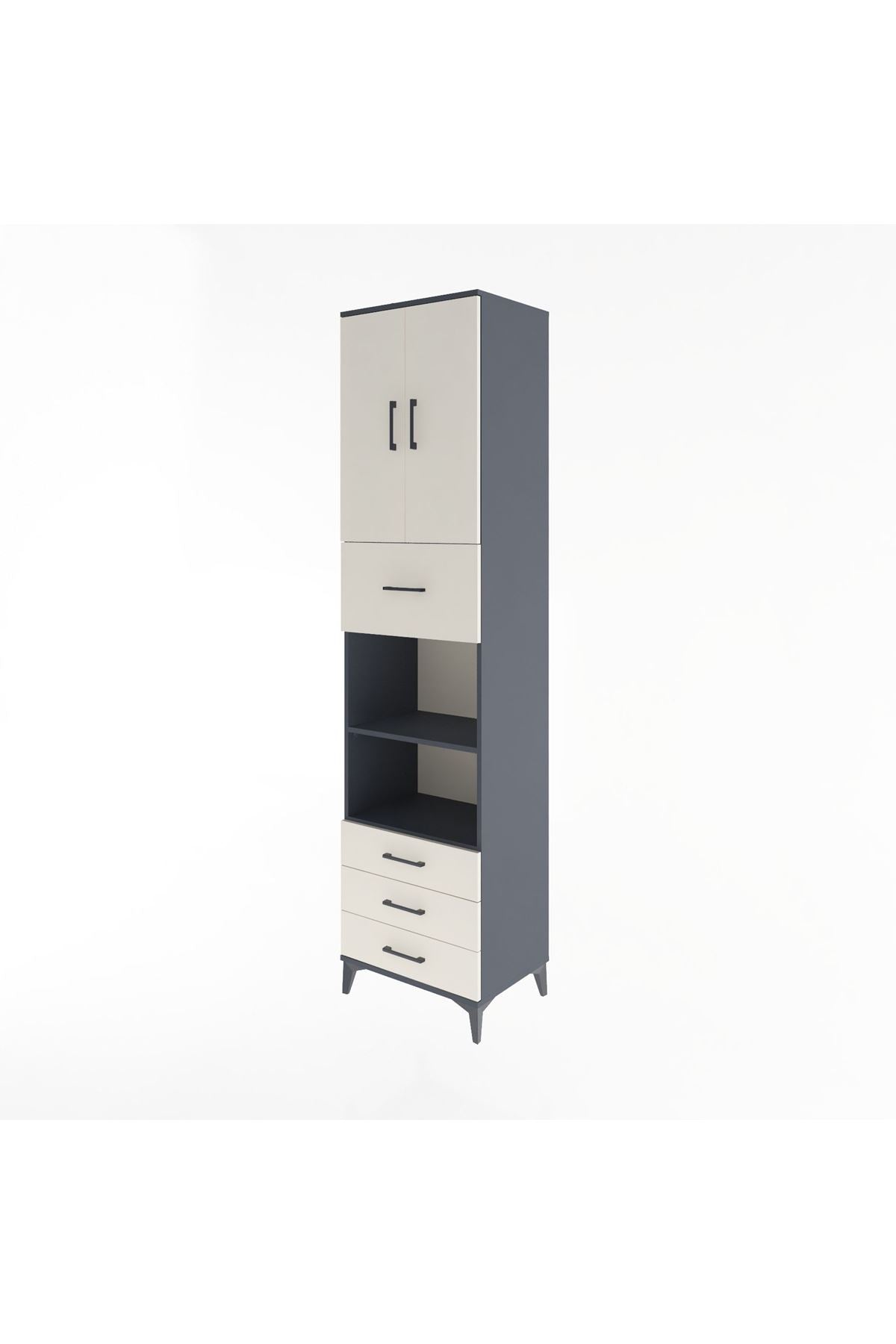 Hyperion Dolap 4 Raflı 4 Çekmeceli 2 Kapaklı 60x44x243 - S65M039V4B