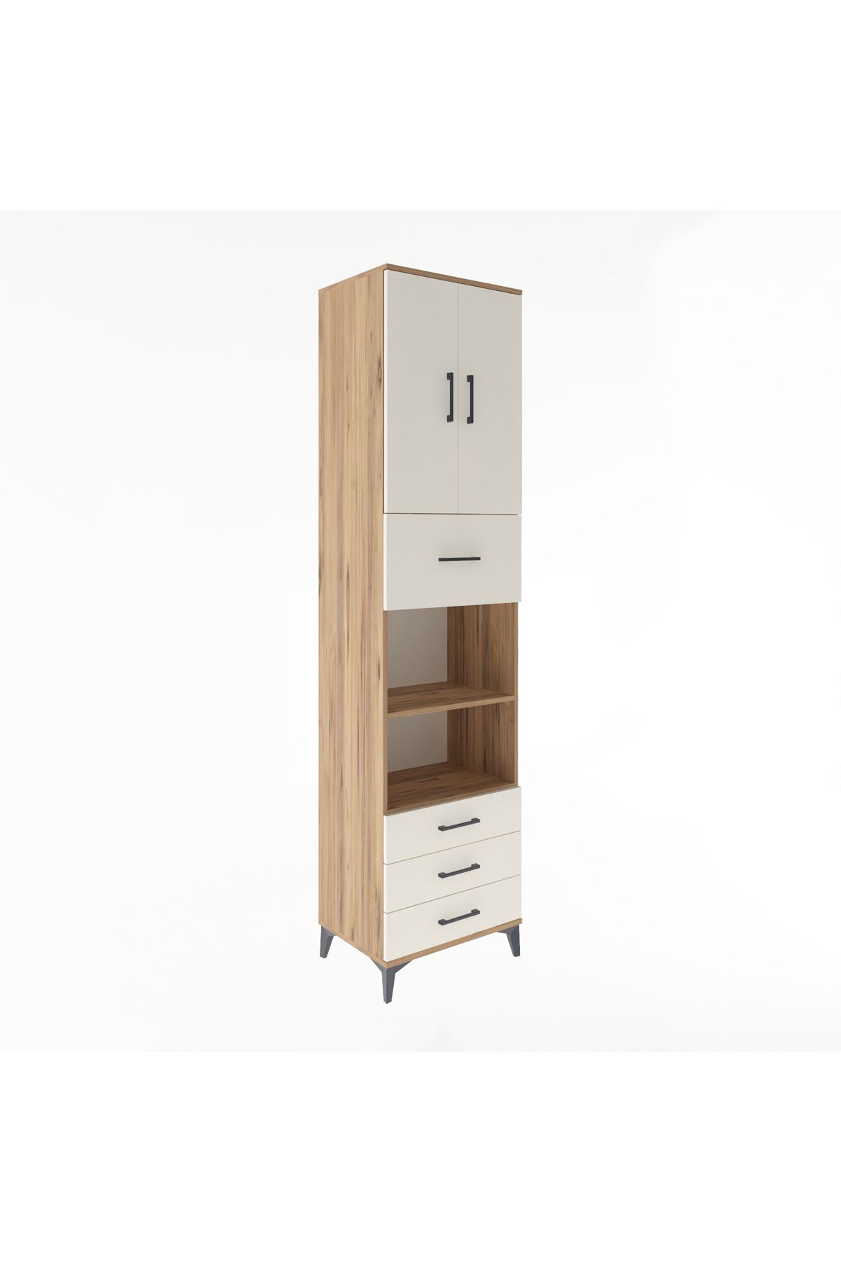Hyperion Dolap 4 Raflı 4 Çekmeceli 2 Kapaklı 60x44x243 - S65M039V7B