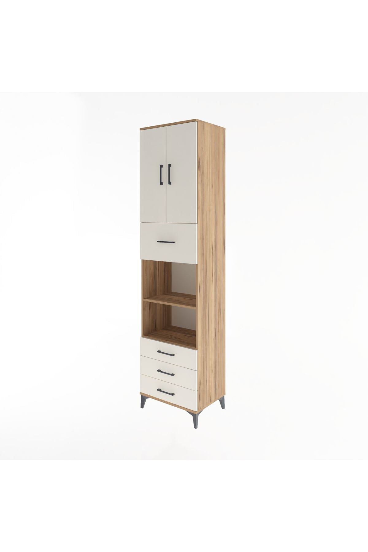 Hyperion Dolap 4 Raflı 4 Çekmeceli 2 Kapaklı 60x44x243 - S65M039V7B