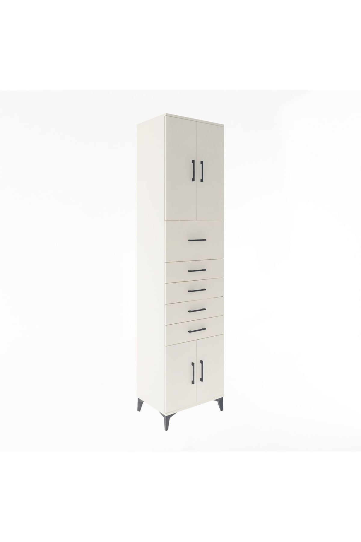 Hyperion Dolap 2 Raflı 5 Çekmeceli 4 Kapaklı 60x44x243 - S65M040V1B