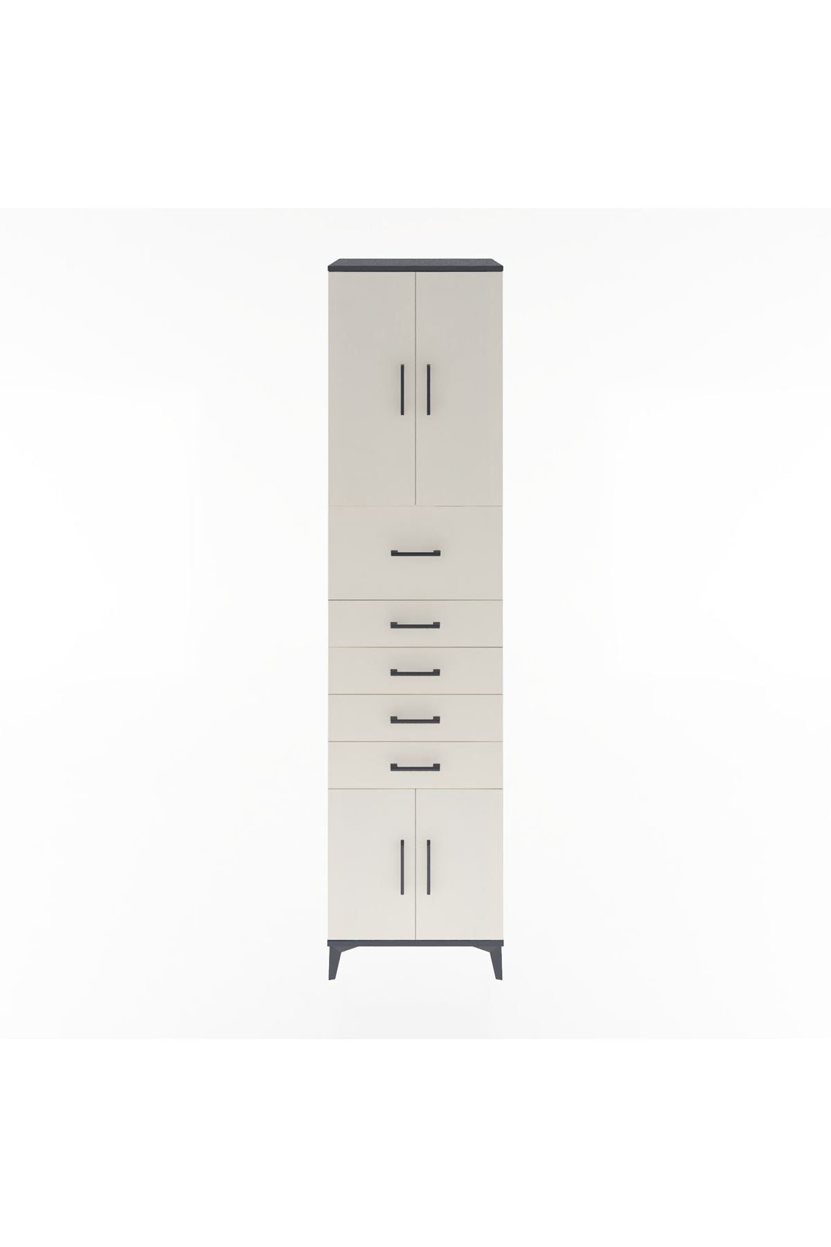 Hyperion Dolap 2 Raflı 5 Çekmeceli 4 Kapaklı 60x44x243 - S65M040V4B