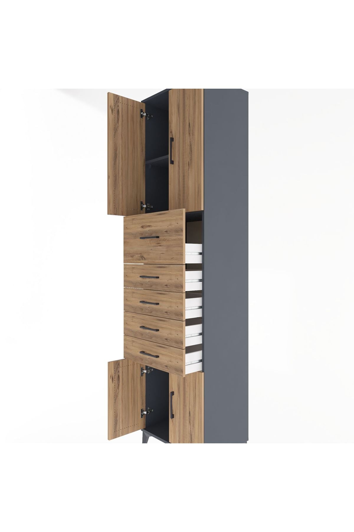 Hyperion Dolap 2 Raflı 5 Çekmeceli 4 Kapaklı 60x44x243 - S65M040V6B