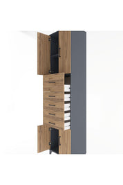 Hyperion Dolap 2 Raflı 5 Çekmeceli 4 Kapaklı 60x44x243 - S65M040V6B