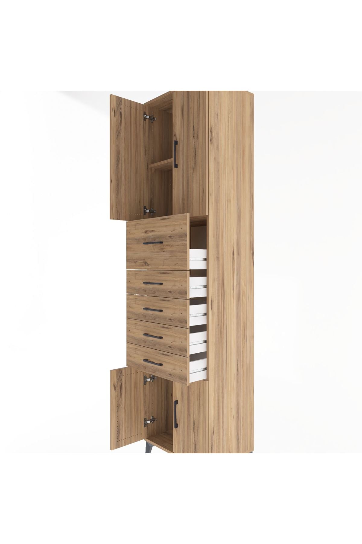 Hyperion Dolap 2 Raflı 5 Çekmeceli 4 Kapaklı 60x44x243 - S65M040V9B