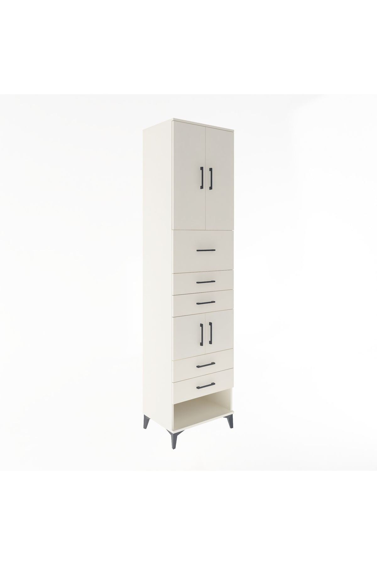 Hyperion Dolap 3 Raflı 5 Çekmeceli 4 Kapaklı 60x44x243 - S65M041V1B