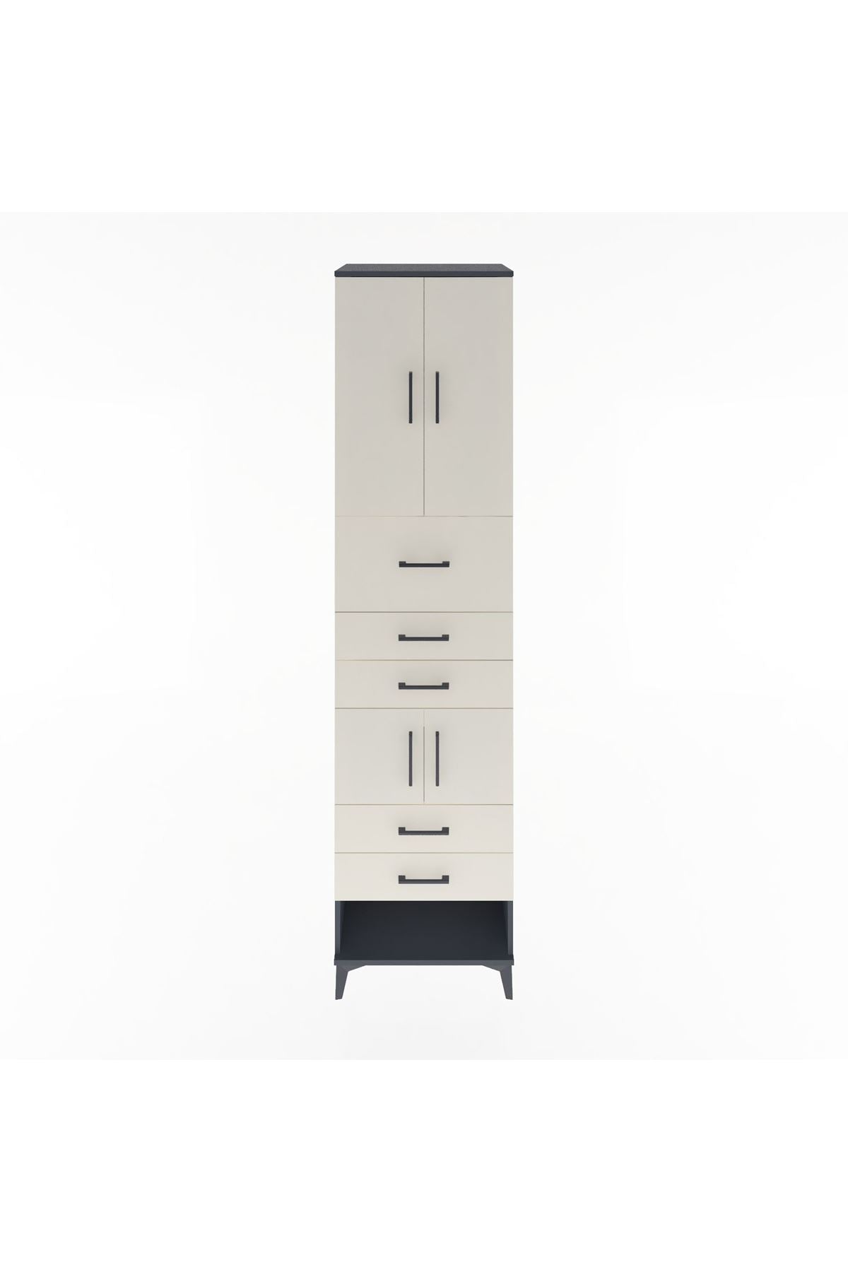 Hyperion Dolap 3 Raflı 5 Çekmeceli 4 Kapaklı 60x44x243 - S65M041V4B