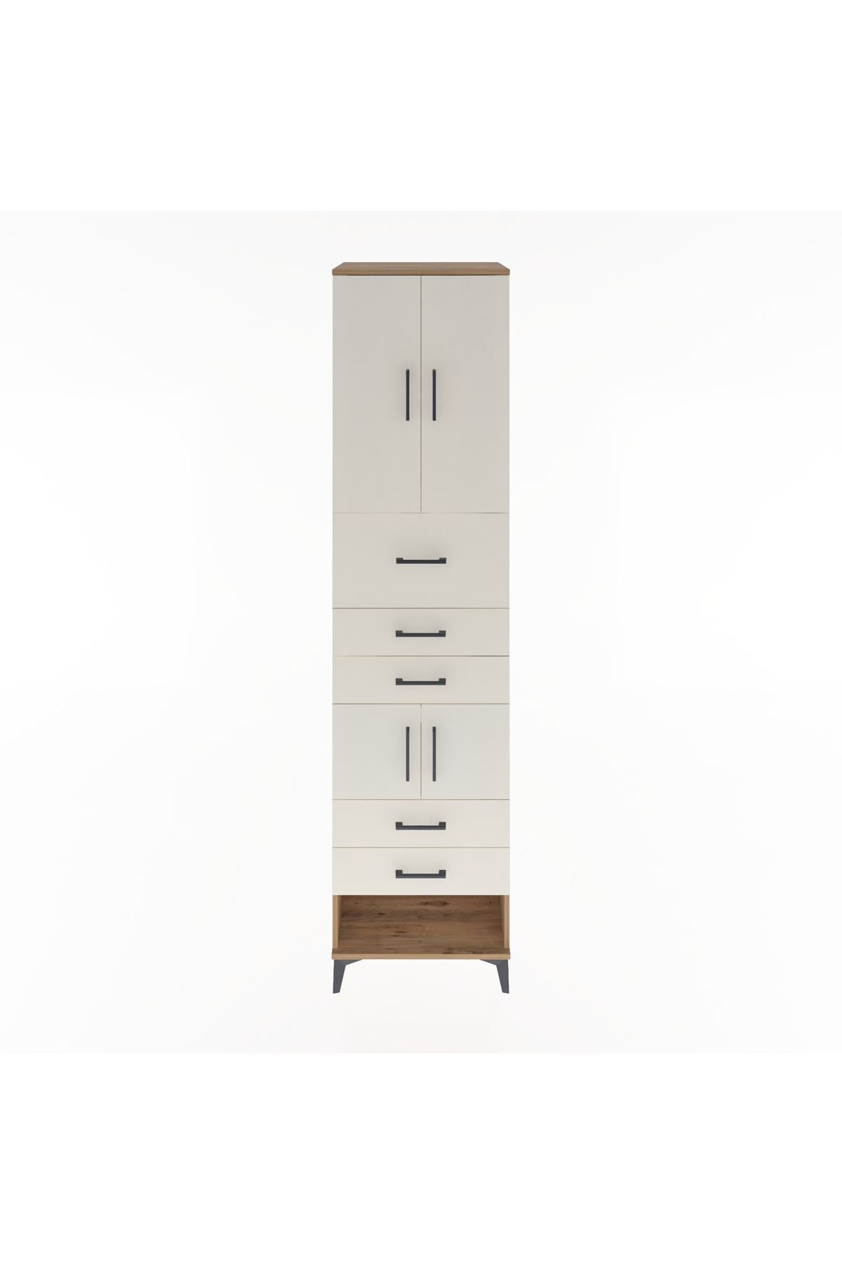 Hyperion Dolap 3 Raflı 5 Çekmeceli 4 Kapaklı 60x44x243 - S65M041V7B