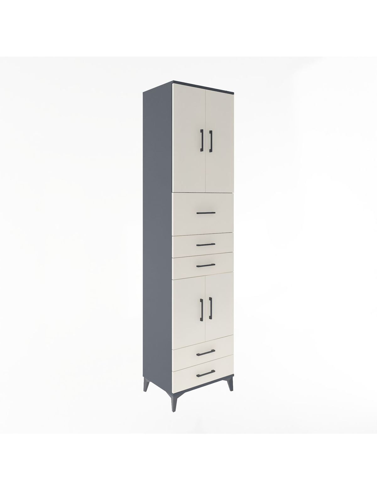 Hyperion Dolap 4 Raflı 5 Çekmeceli 4 Kapaklı 60x44x243 - S65M042V4B