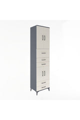 Hyperion Dolap 4 Raflı 5 Çekmeceli 4 Kapaklı 60x44x243