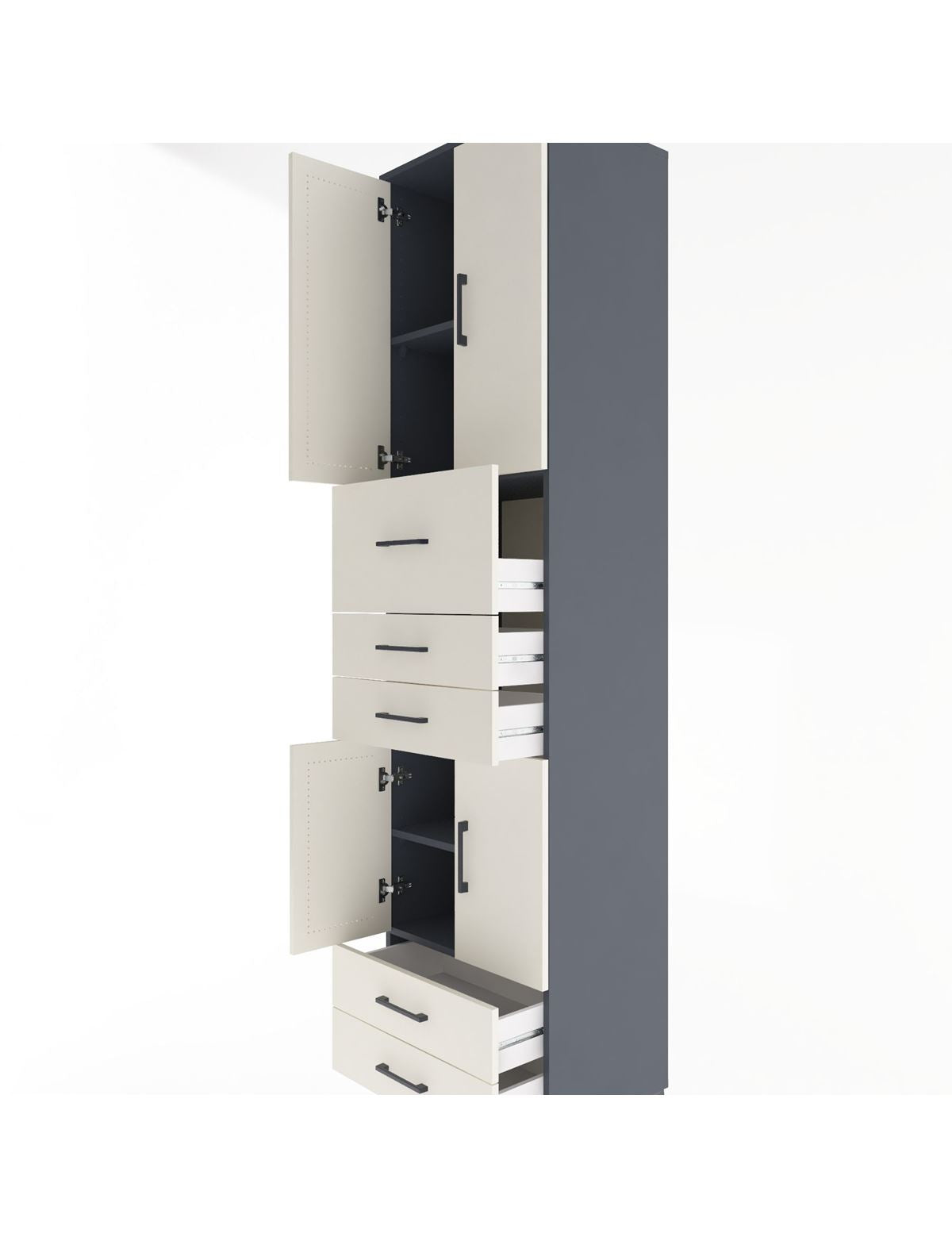 Hyperion Dolap 4 Raflı 5 Çekmeceli 4 Kapaklı 60x44x243 - S65M042V4B