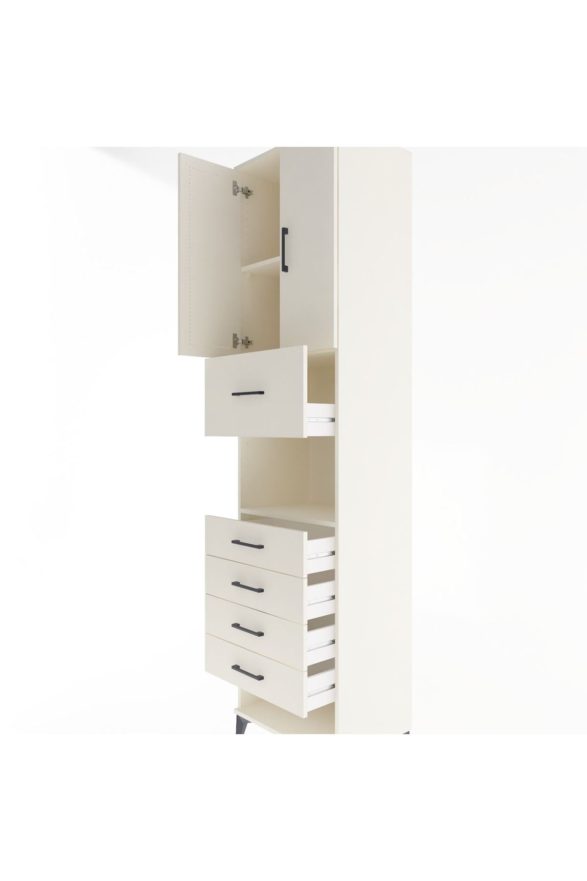 Hyperion Dolap 3 Raflı 5 Çekmeceli 2 Kapaklı 60x44x243 - S65M043V1B