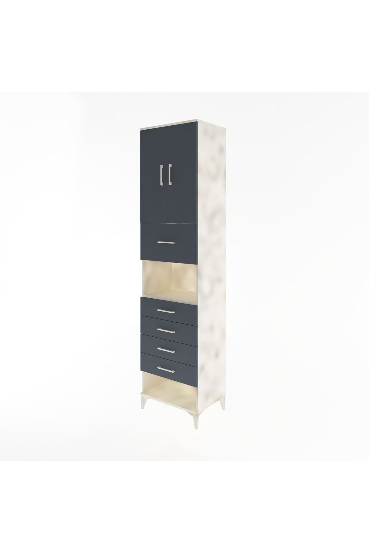 Hyperion Dolap 3 Raflı 5 Çekmeceli 2 Kapaklı 60x44x243 - S65M043V2B