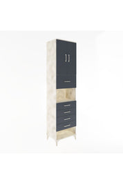 Hyperion Dolap 3 Raflı 5 Çekmeceli 2 Kapaklı 60x44x243 - S65M043V2B