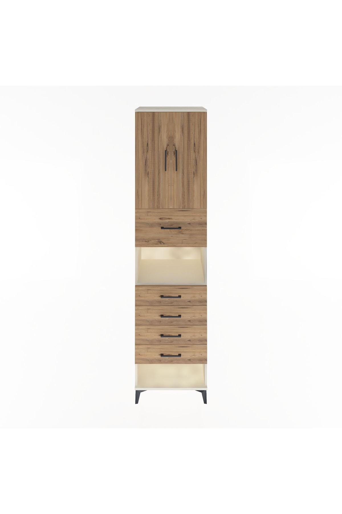 Hyperion Dolap 3 Raflı 5 Çekmeceli 2 Kapaklı 60x44x243 - S65M043V3B
