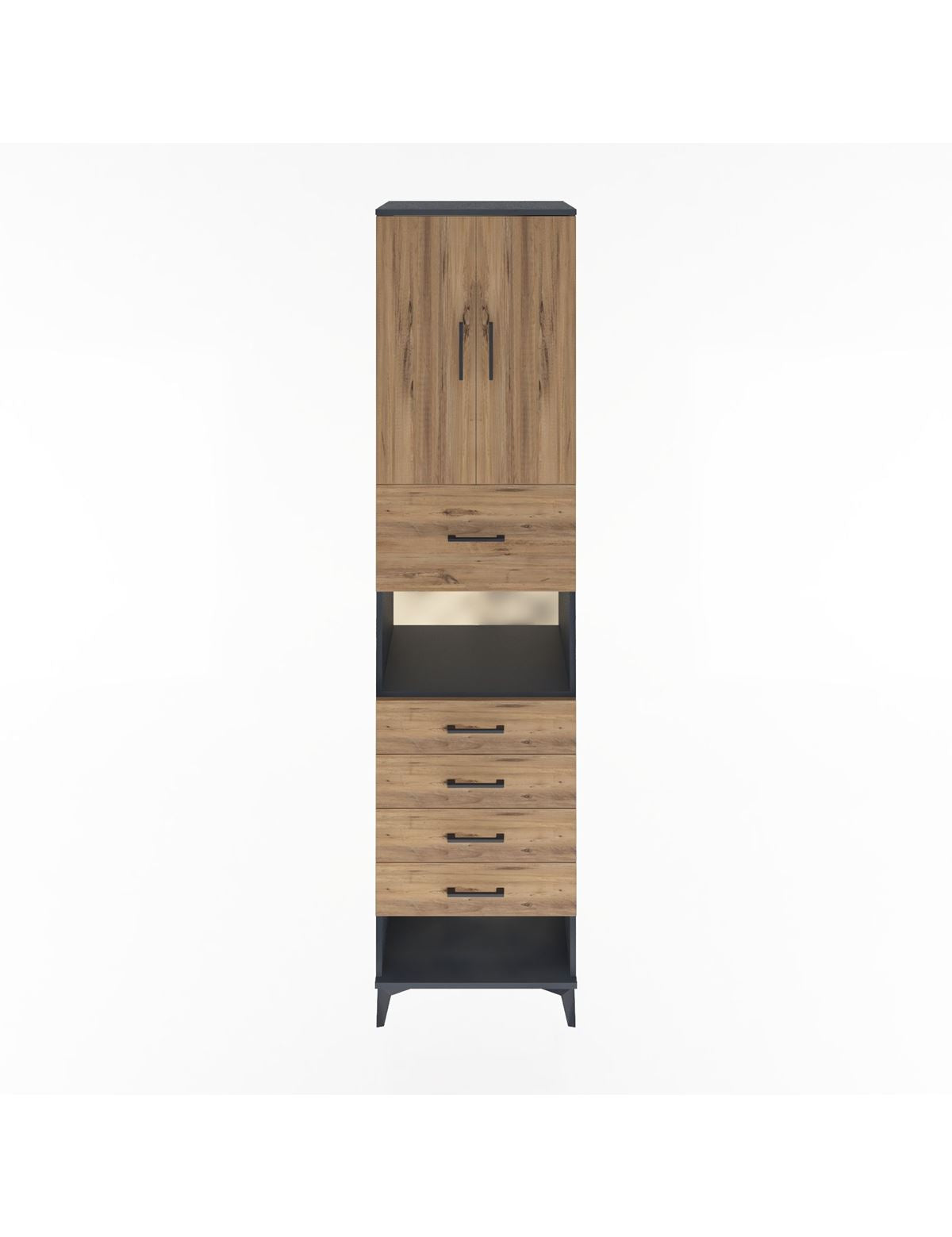 Hyperion Dolap 3 Raflı 5 Çekmeceli 2 Kapaklı 60x44x243 - S65M043V6B