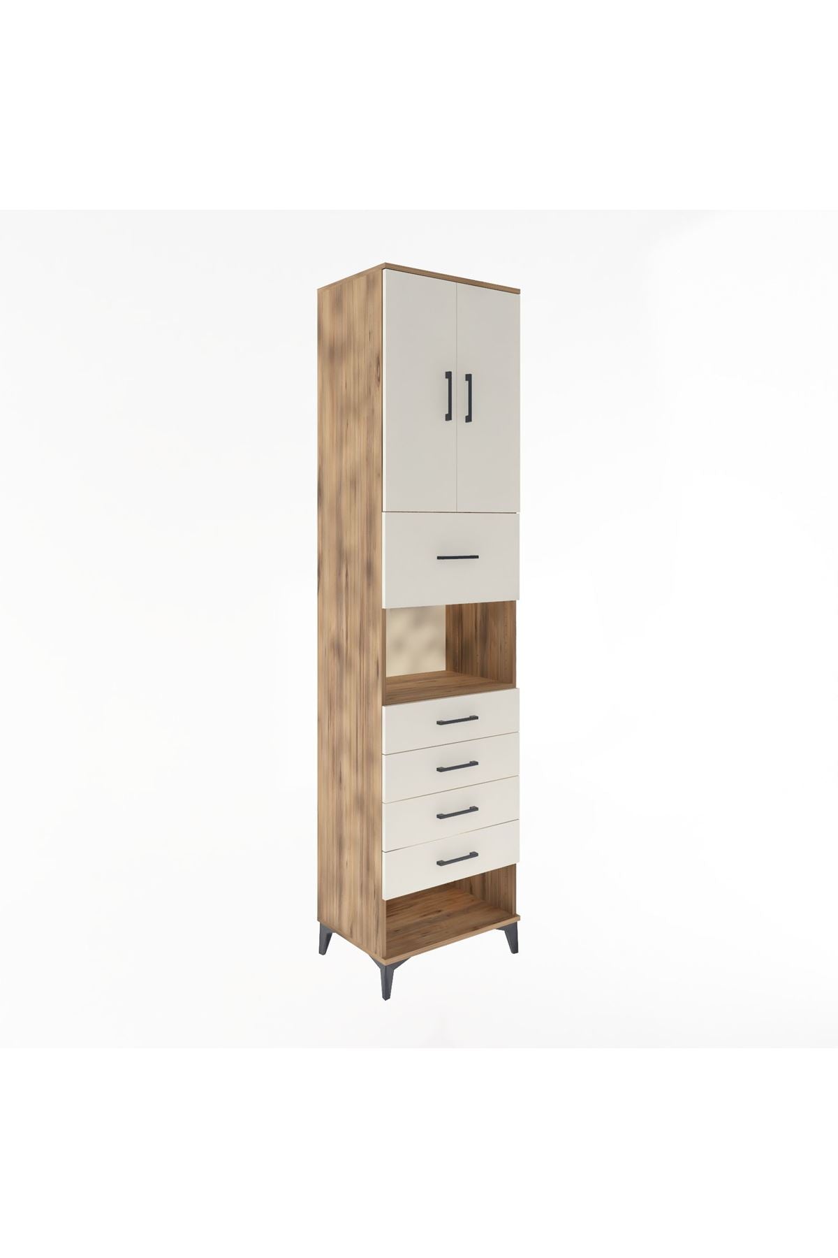 Hyperion Dolap 3 Raflı 5 Çekmeceli 2 Kapaklı 60x44x243 - S65M043V7B