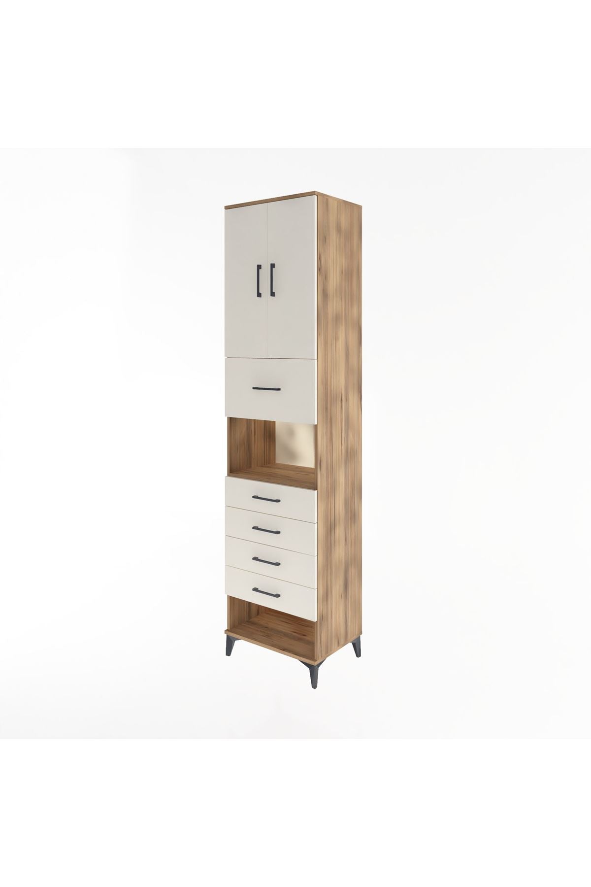 Hyperion Dolap 3 Raflı 5 Çekmeceli 2 Kapaklı 60x44x243 - S65M043V7B
