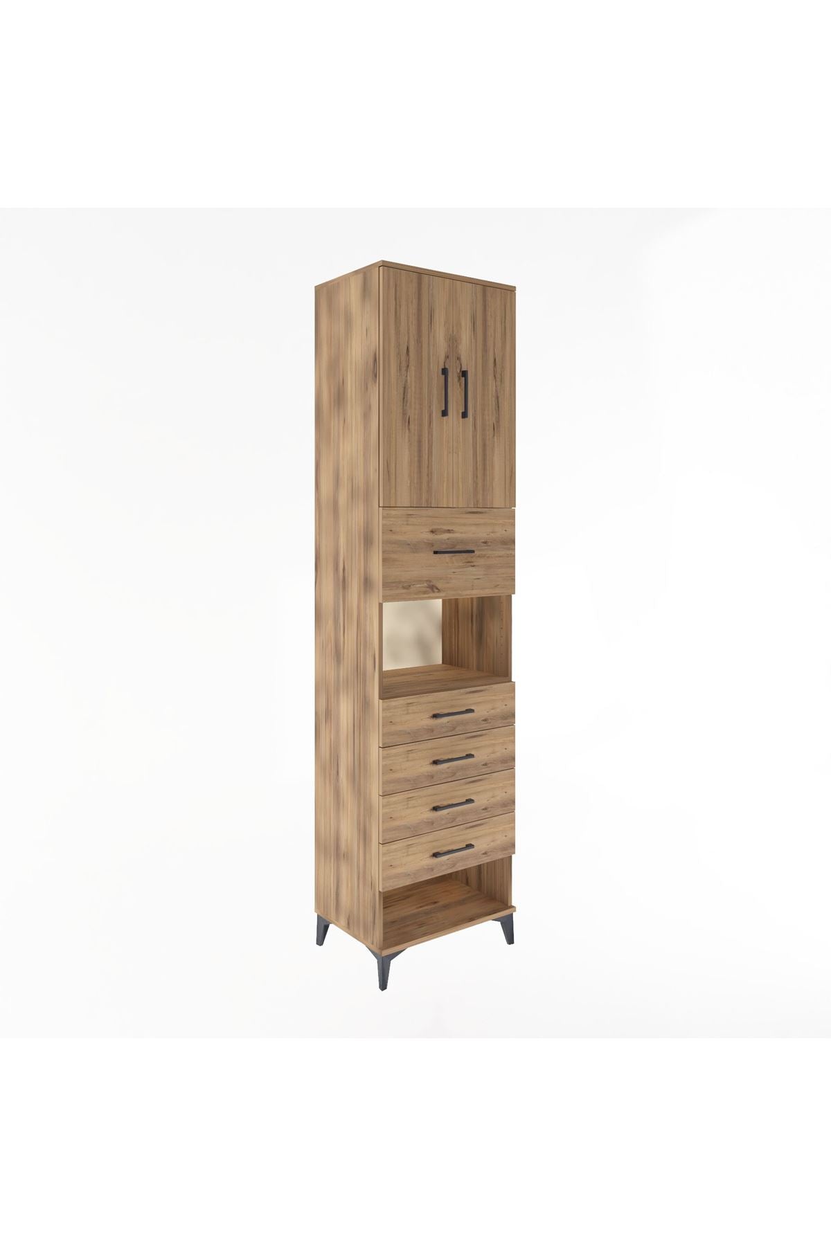 Hyperion Dolap 3 Raflı 5 Çekmeceli 2 Kapaklı 60x44x243 - S65M043V9B