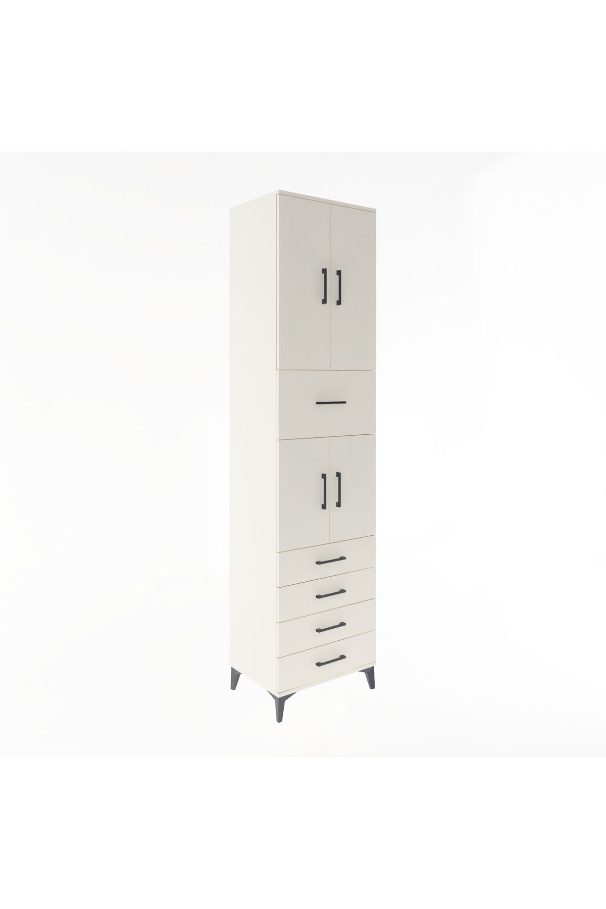 Hyperion Dolap 3 Raflı 5 Çekmeceli 4 Kapaklı 60x44x243 - S65M044V1B