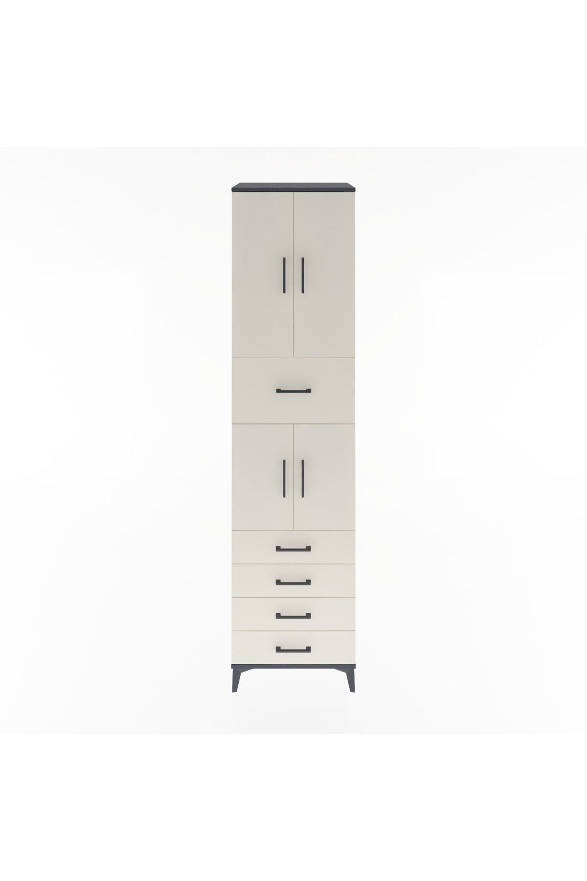 Hyperion Dolap 3 Raflı 5 Çekmeceli 4 Kapaklı 60x44x243 - S65M044V4B