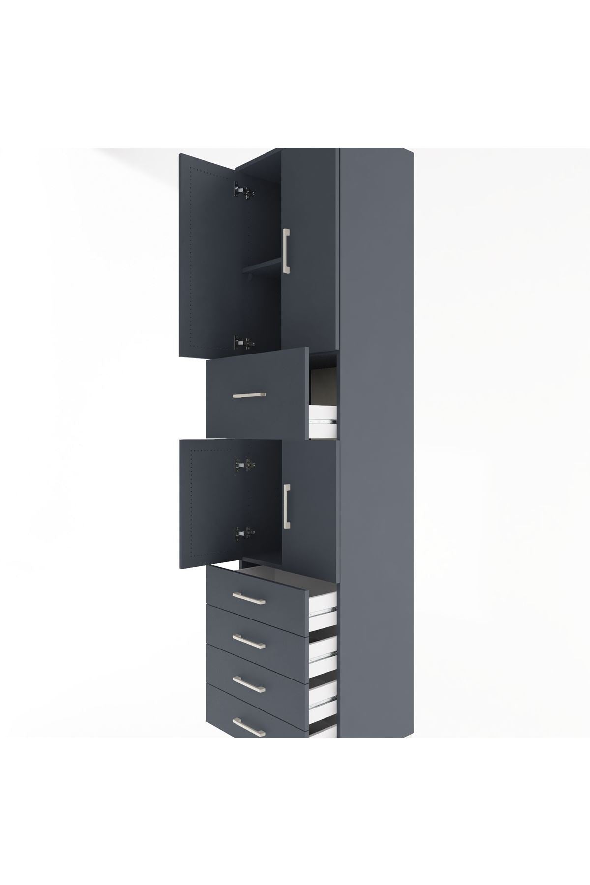 Hyperion Dolap 3 Raflı 5 Çekmeceli 4 Kapaklı 60x44x243 - S65M044V5B